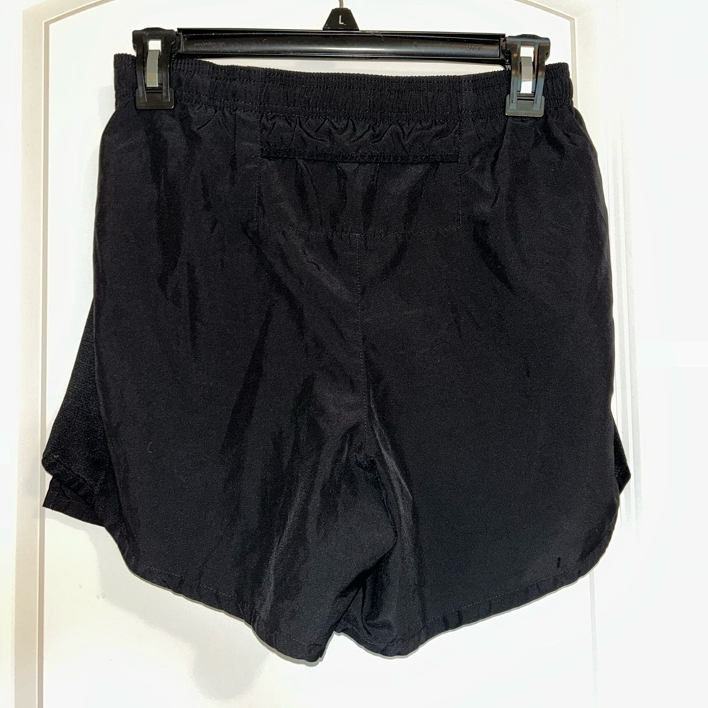 Nike Black Running Shorts with White Swoosh - Picture 2 of 2